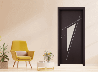 Граде - интериорна врата - модел Kristall Glas 4-2, цвят Рибейра